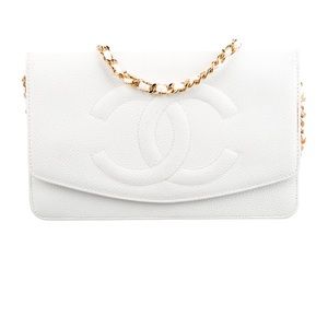 Chanel White Timeless Wallet on Chain Bag